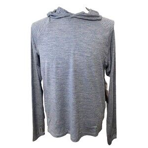 NWT Pulse Heathered Light Blue Long Sleeve Hoodie Tee SPF 50